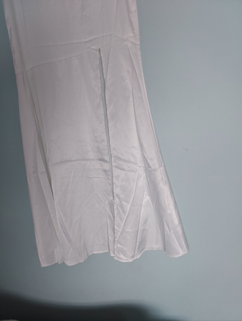 Commense White Satin Midi Skirt with Slit Size Small NEW NWT - Picture 4 of 11